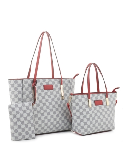Fashion Monogram 3-in-1 Tote Bag Set JUS-30098 RED